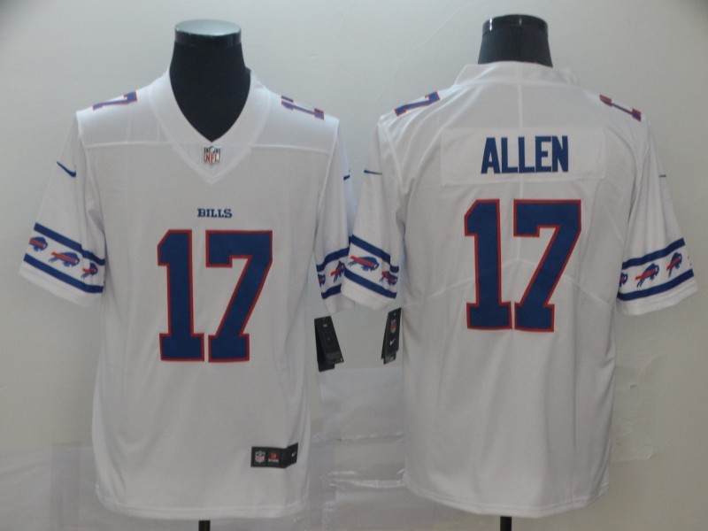 Men's Buffalo Bills #17 Josh Allen White Jersey